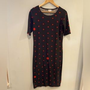 LuLaRoe Black and Red Polka Dot Dress